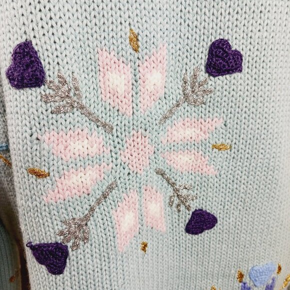 Storybook Knits Hand Knits Holiday Christmas Novelty Cardigan Medium, Heavy Knit - Picture 9 of 16